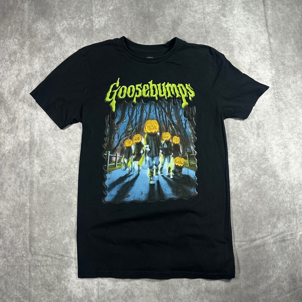 Goosebumps Pumpkin Head Graphic T-Shirt Black Womens S Horror Scholastic Spooky
